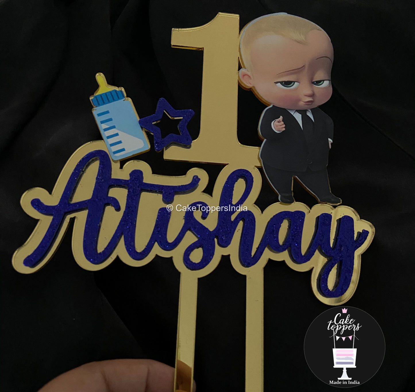 Personalized / Customized Boss Baby Cake Topper with Name