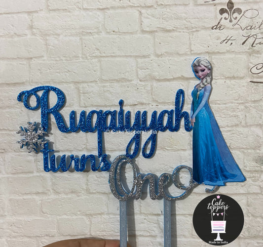 Personalized / Customized Frozen Theme Cake Topper with Name PKCT028