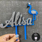 Personalized / Customized Flamingo Cake Topper with Name PKCT025