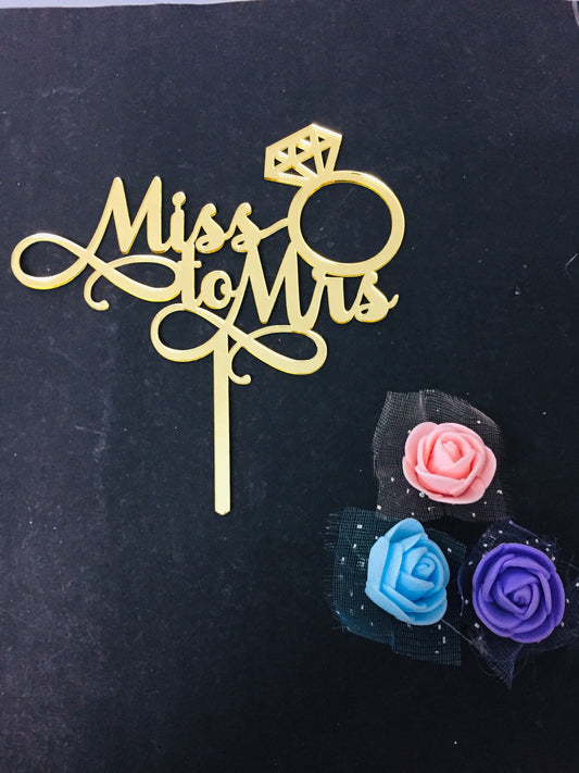  Miss to Mrs Cake Topper