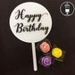 Beautiful Round Happy Birthday Cake Topper - HBDRCT003