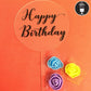 Beautiful Round Happy Birthday Cake Topper