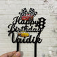 Personalized / Customized Car Theme Cake Topper with Name