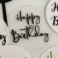 Beautiful Round Happy Birthday Cake Topper - HBDRCT004