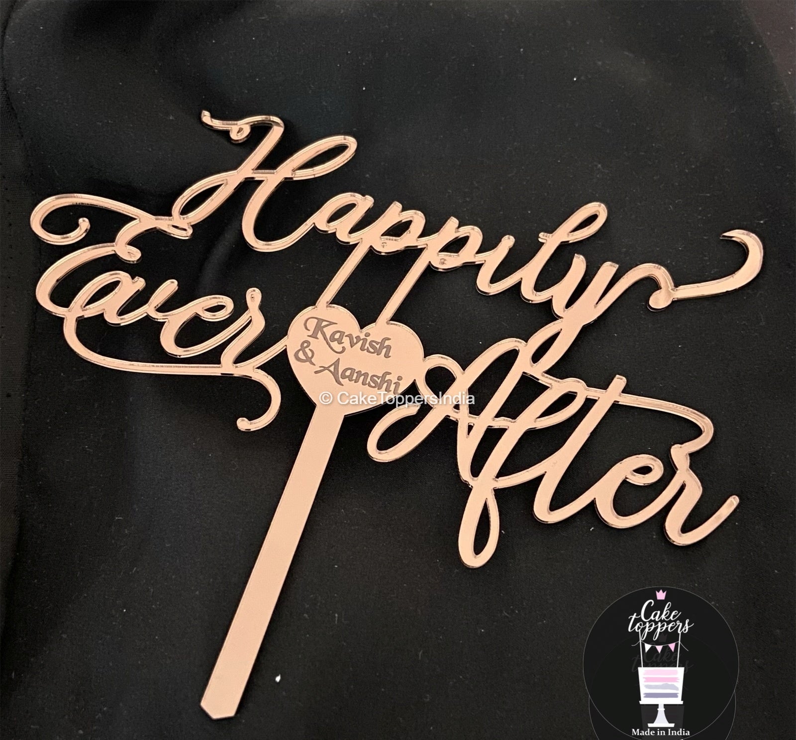 Personalised / Customised Wedding Cake topper with Date PWEDCT007 ...