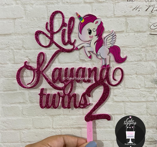 Personalized / Customized Unicorn Cake Topper with Name
