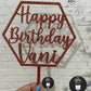 Personalized / Customized Happy Birthday Cake Topper with Name