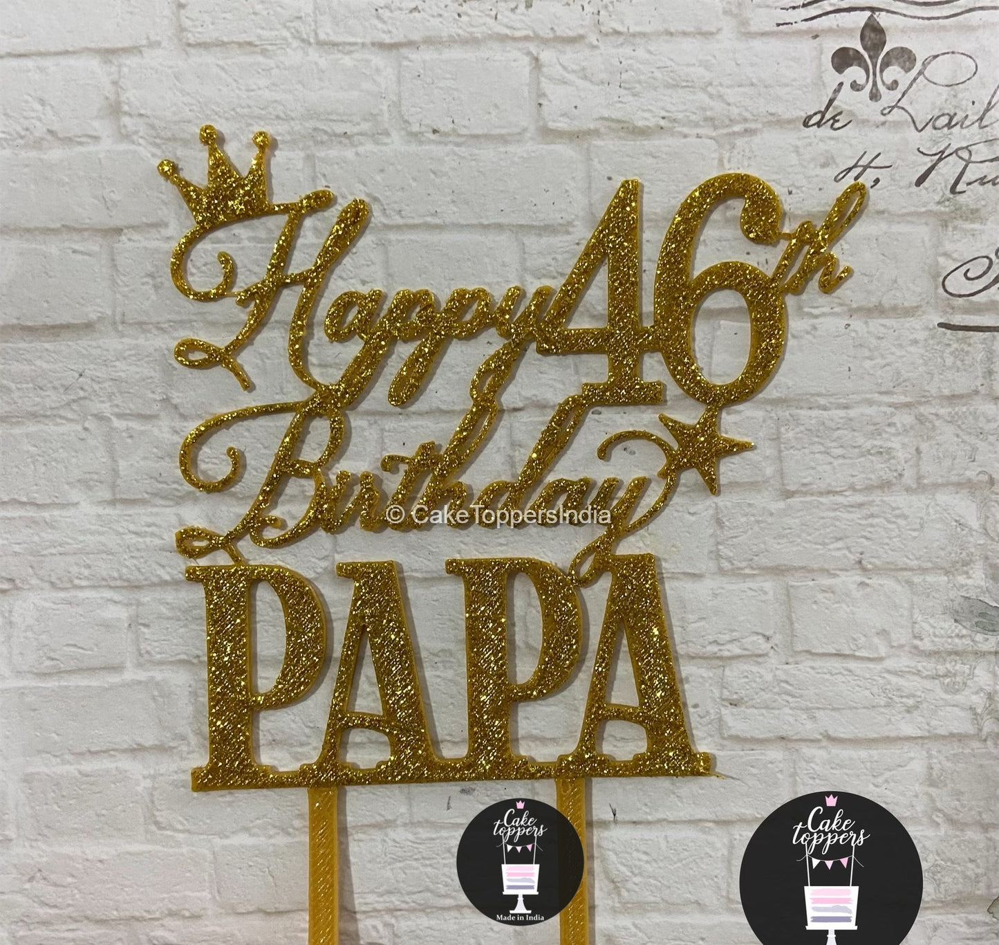 Personalized / Customized Happy Birthday Cake Topper with Name and Age