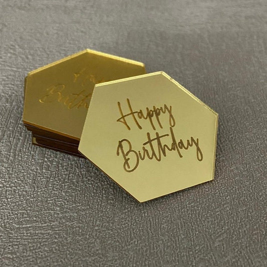 Hexagon Happy Birthday Charms - AC002