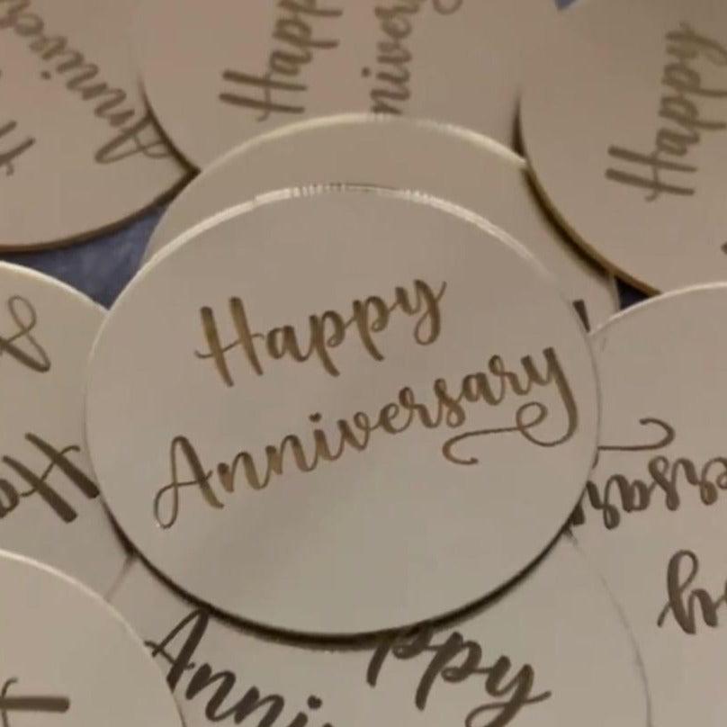 Round Happy Anniversary Charms - AC003