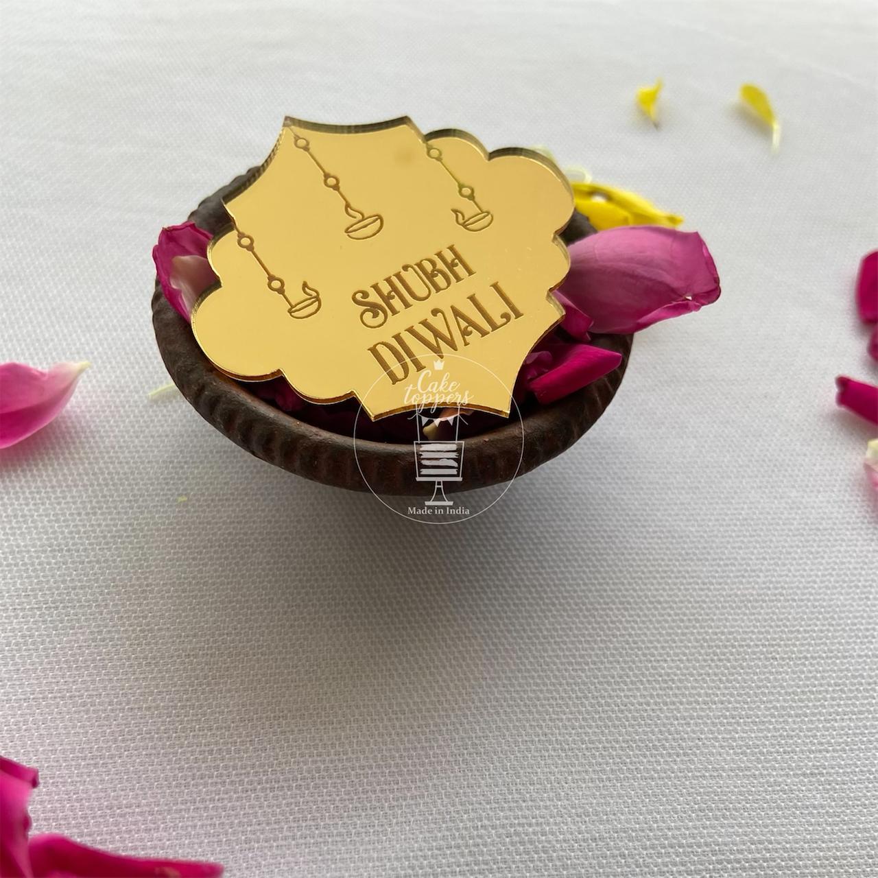 Engraved Happy Diwali Acrylic Charms – Perfect for Gifts, Hampers & Cake Decor 