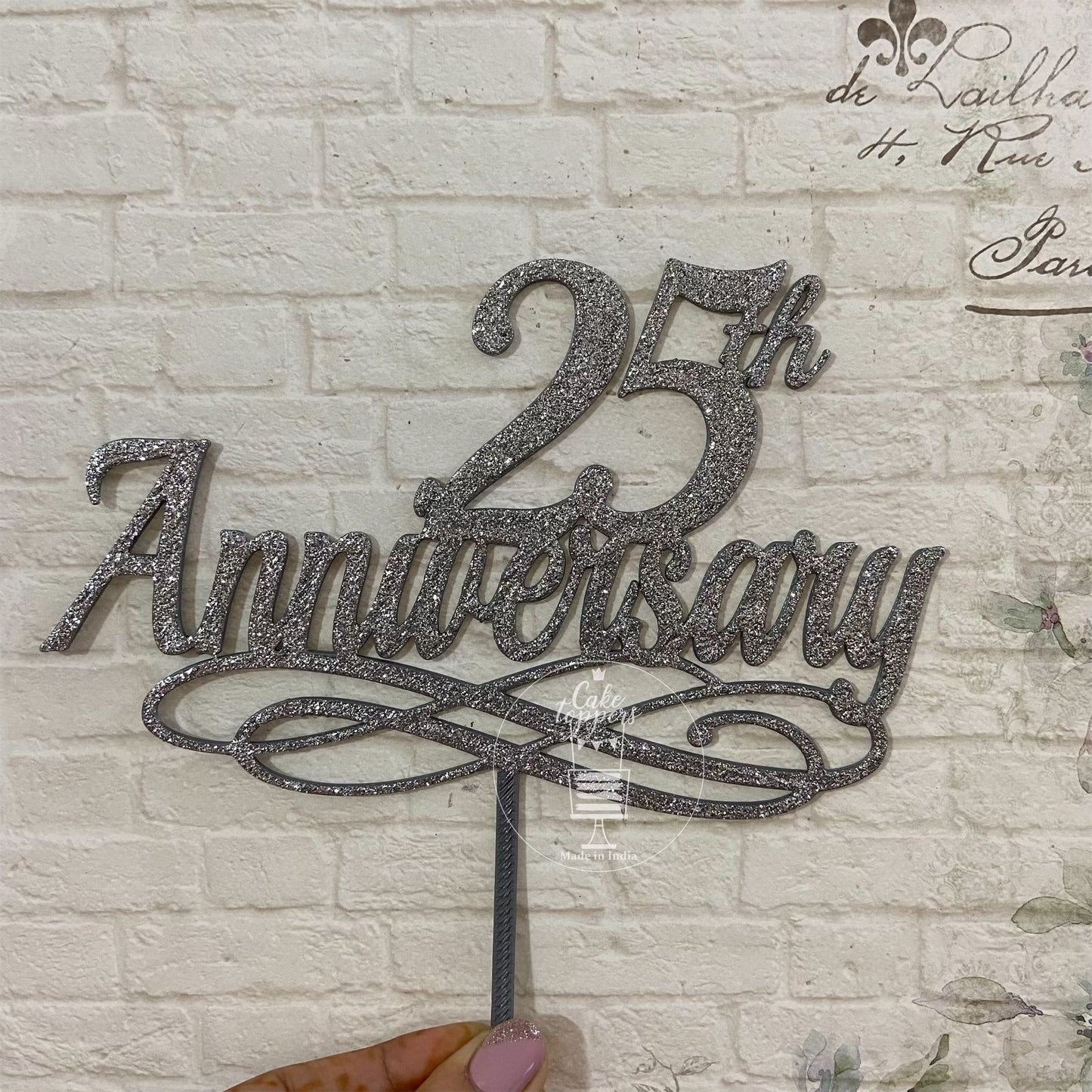 25th Anniversary Cake Topper - 25CT0029