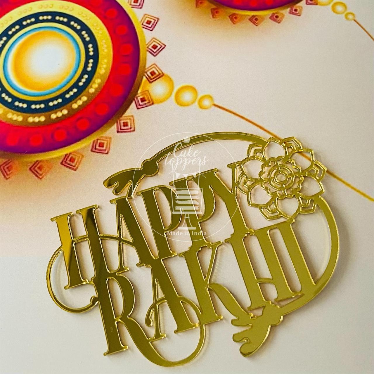 Happy Rakhi Acrylic Tags Cutouts for Hampers