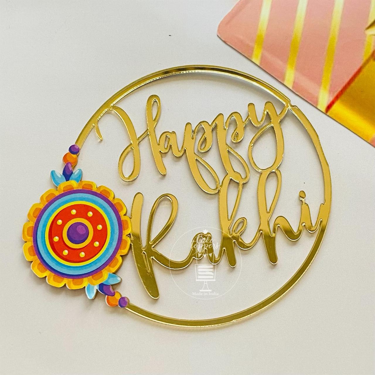 Happy Rakhi Acrylic Tags for Hampers.