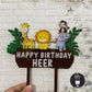 Personalized / Customized Jungle Safari / Jungle Animals Theme Cake Topper with Name