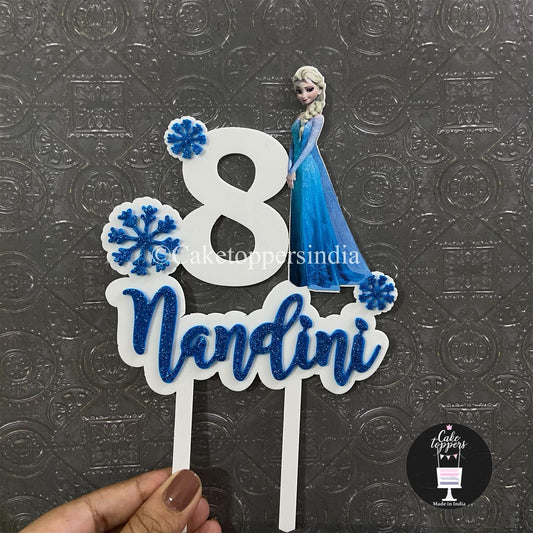 Personalized / Customized Elsa / Frozen Theme Cake Topper with Name