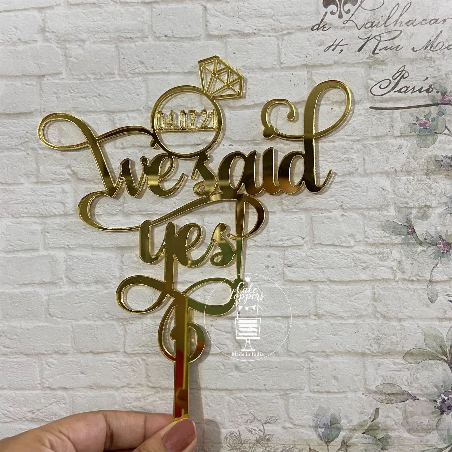 Personalised / Customised Engagement We Said Yes Cake topper