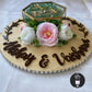 Personalized Engagement Ring Platter with Ring Box | Floral Ring Platter
