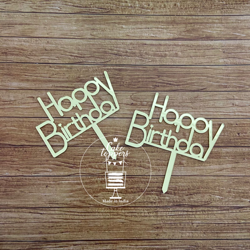 Small Happy Birthday Cake Topper 03